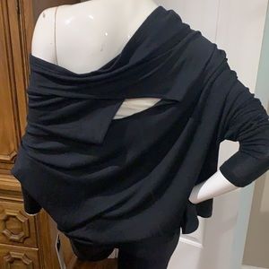 Karma Black off the shoulder, cut out back sweatshirt